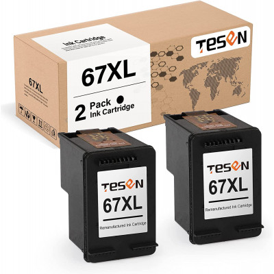 TESEN 67XL Remanufactured Ink Cartridge Replacement 2 Packs (2K)
